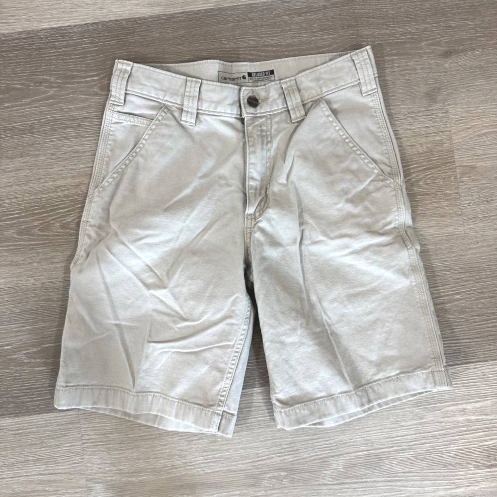 Carhartt Rugged Flex Shorts Mens 30 Tan Relaxed Fit Canvas Work BS2514-M